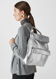 Metallic Verity Backpack Silver