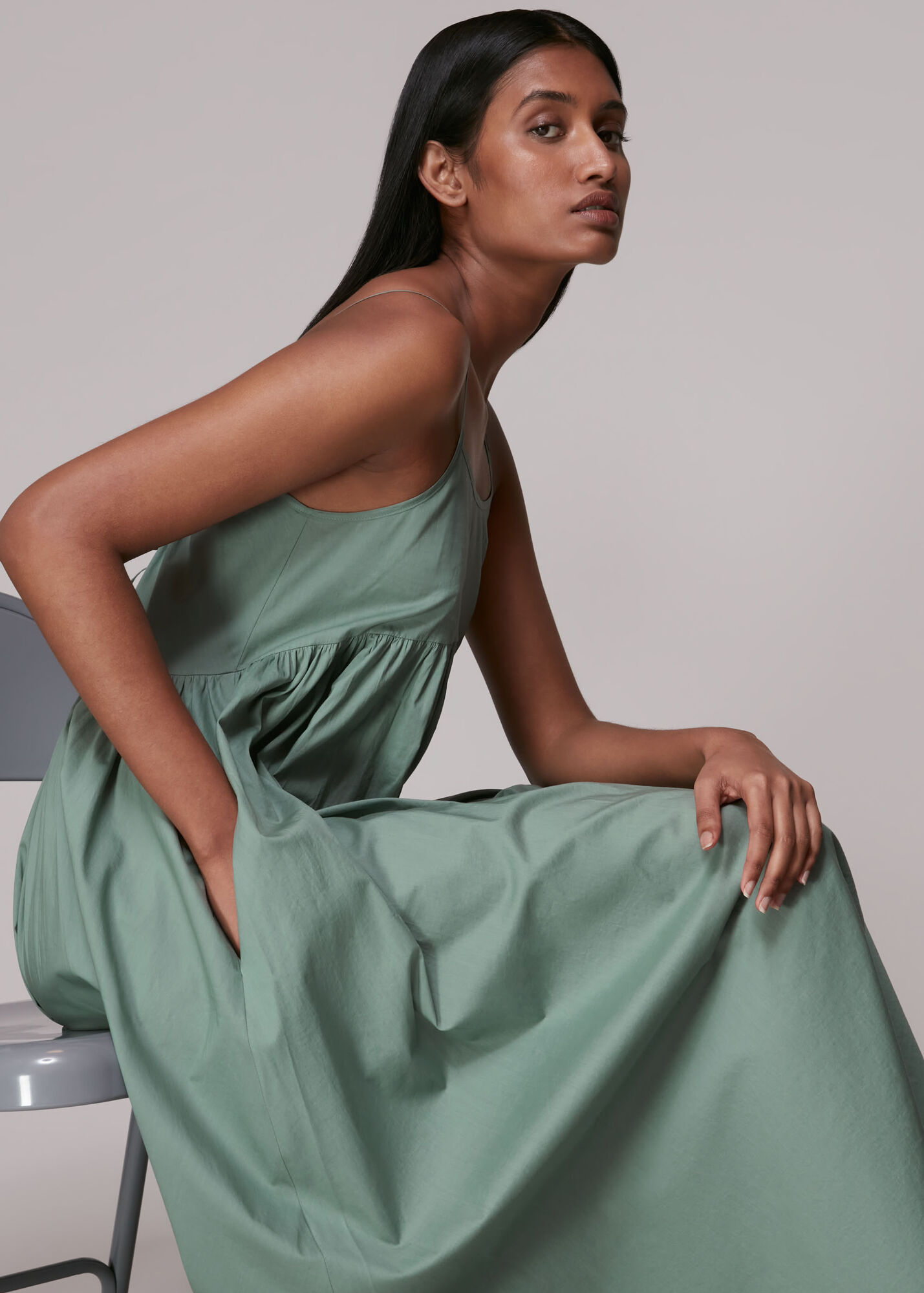 Sage Green Camilla Trapeze Dress WHISTLES