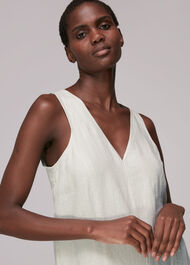 Linen V Neck Jumpsuit