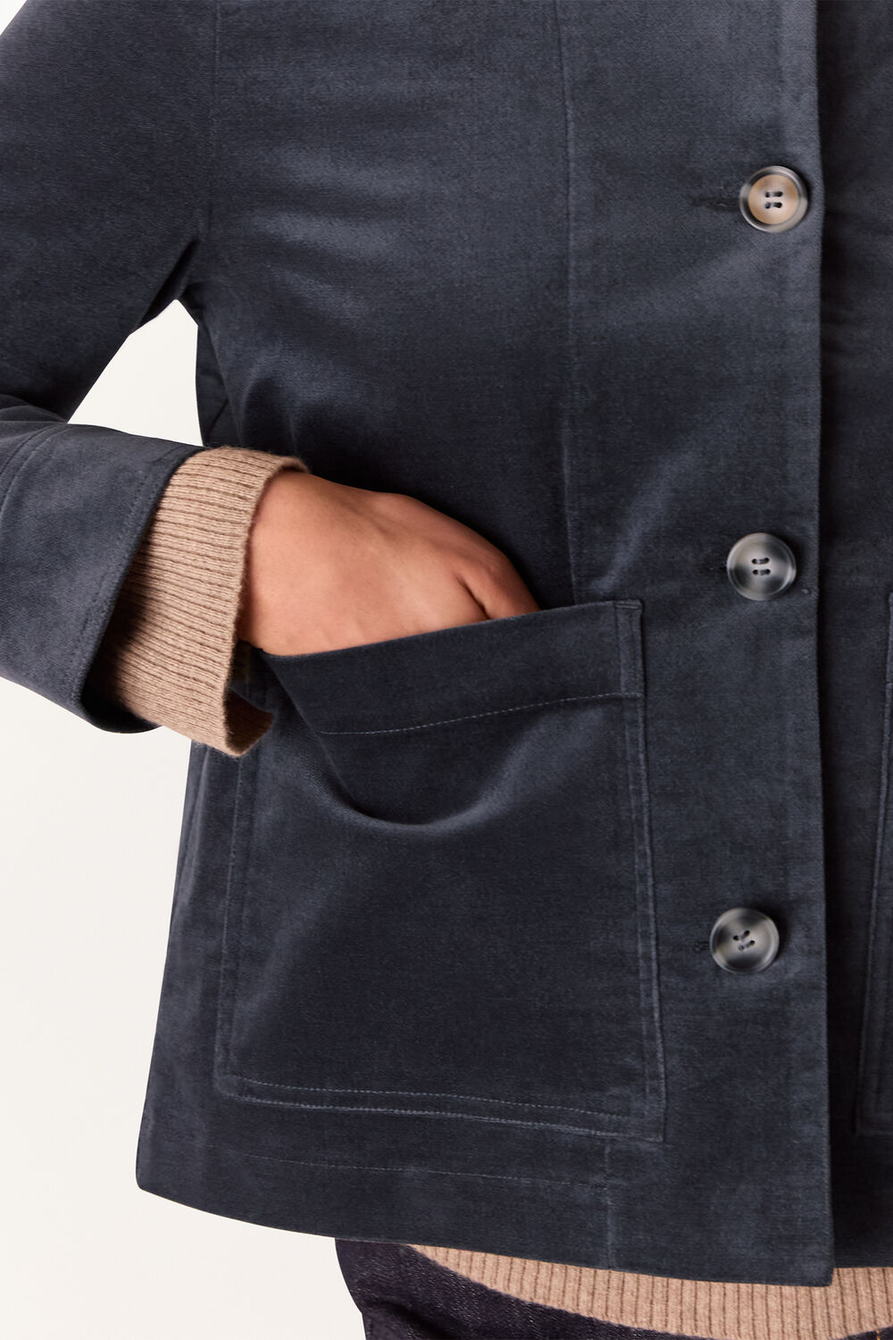 Dark Grey Nat Brushed Cotton Jacket