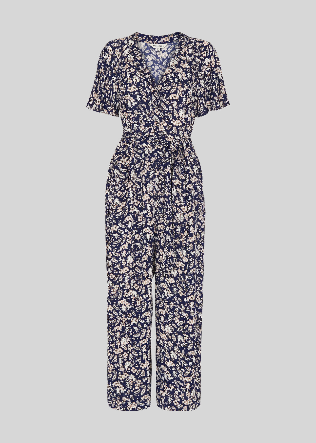Navy/Multi Wheat Floral Jumpsuit | WHISTLES