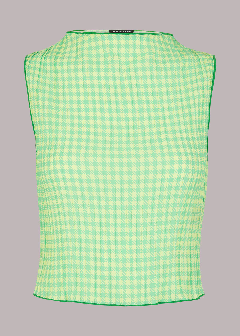 Houndstooth Gingham Plisse Top