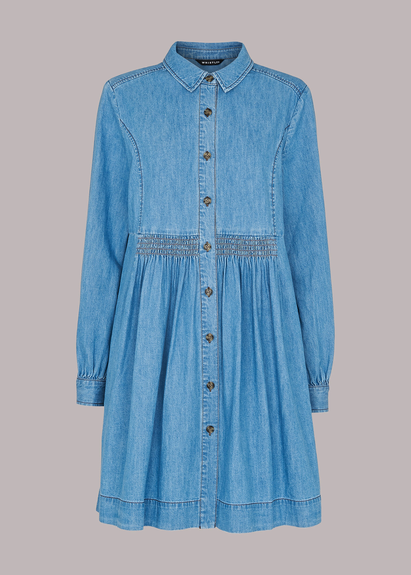 ワンピース Lace Trimmed Chambray Dress Lace Trimmed Chambray Dress