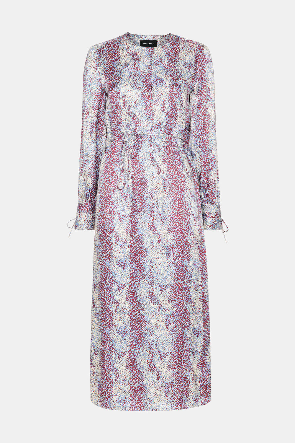 Mottled Snake Print Midi Dress