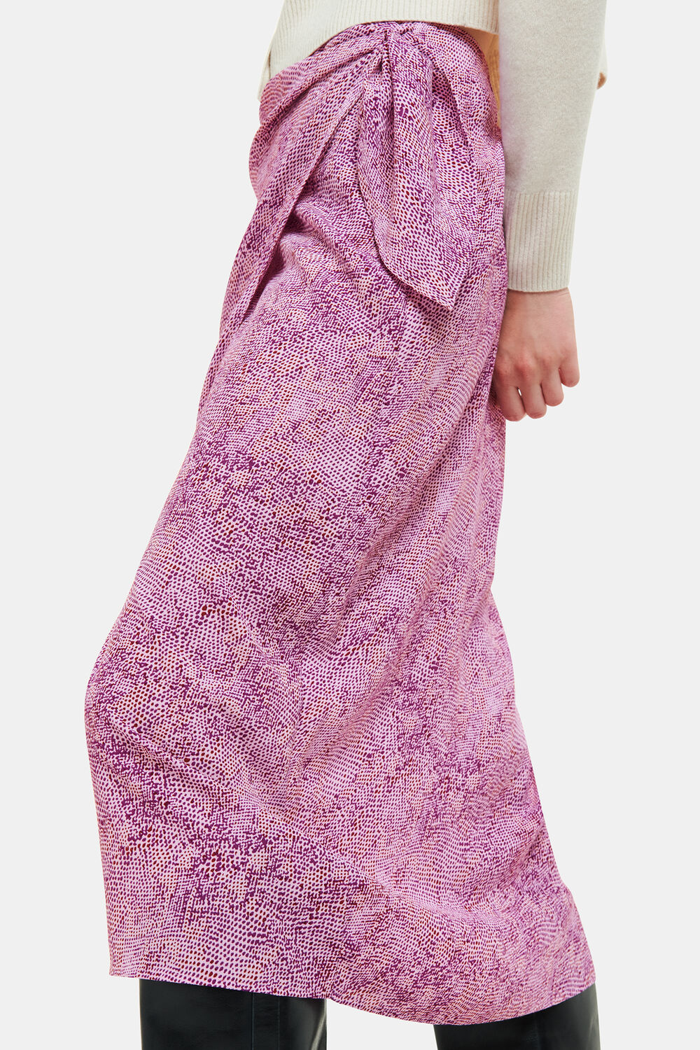 Diagonal Snake Tie Side Skirt