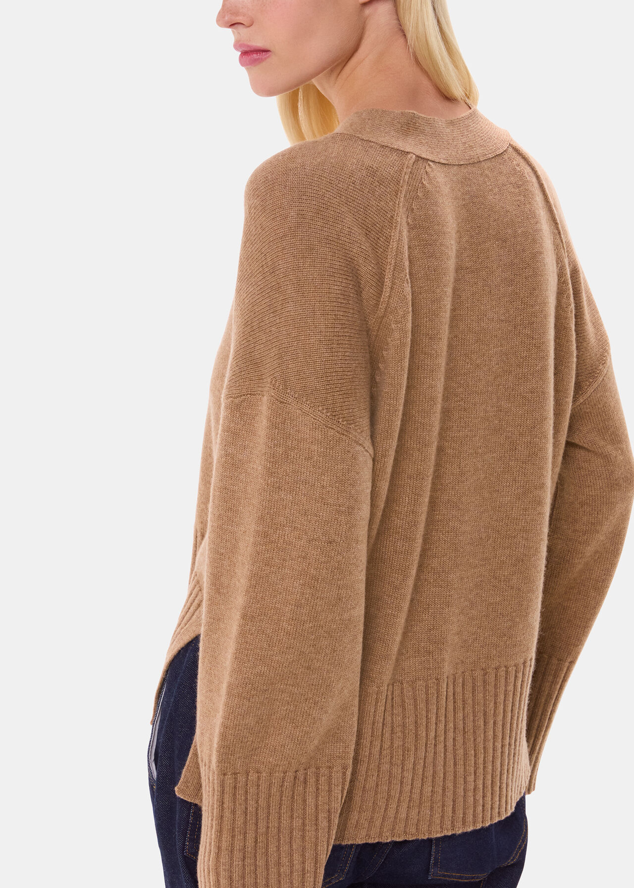 Cashmere Blend Ribbed Cardigan