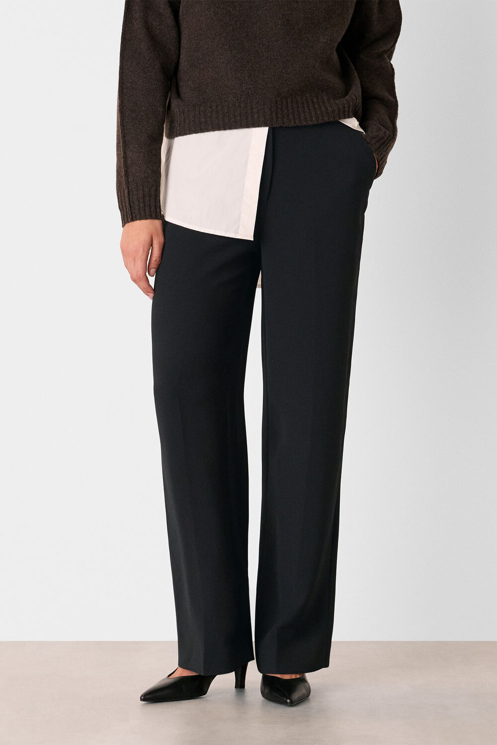 Black Ultimate Crepe Pants&nbsp;