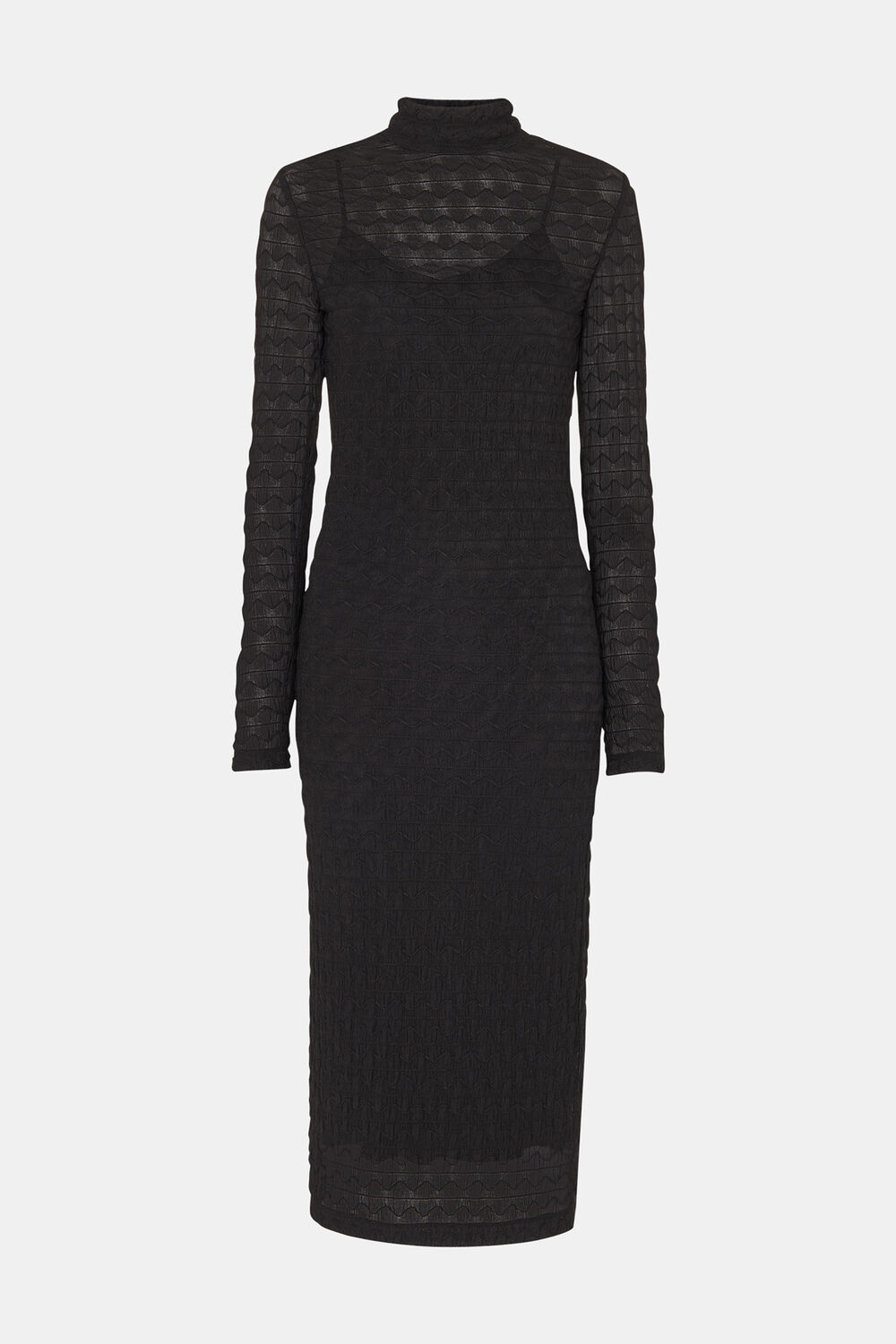 Textured Long Sleeve Dress