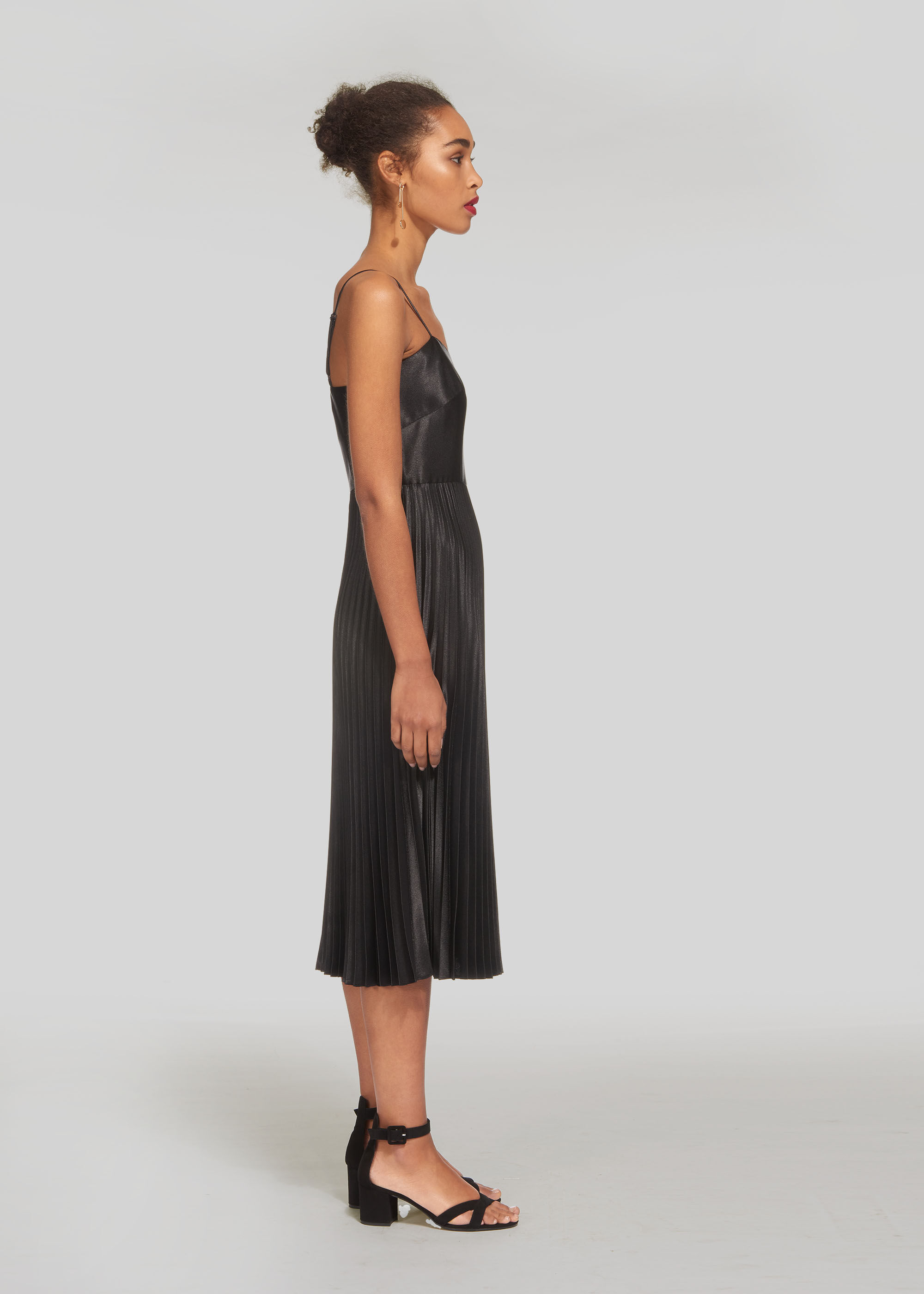 Whistles satin discount pleated dress