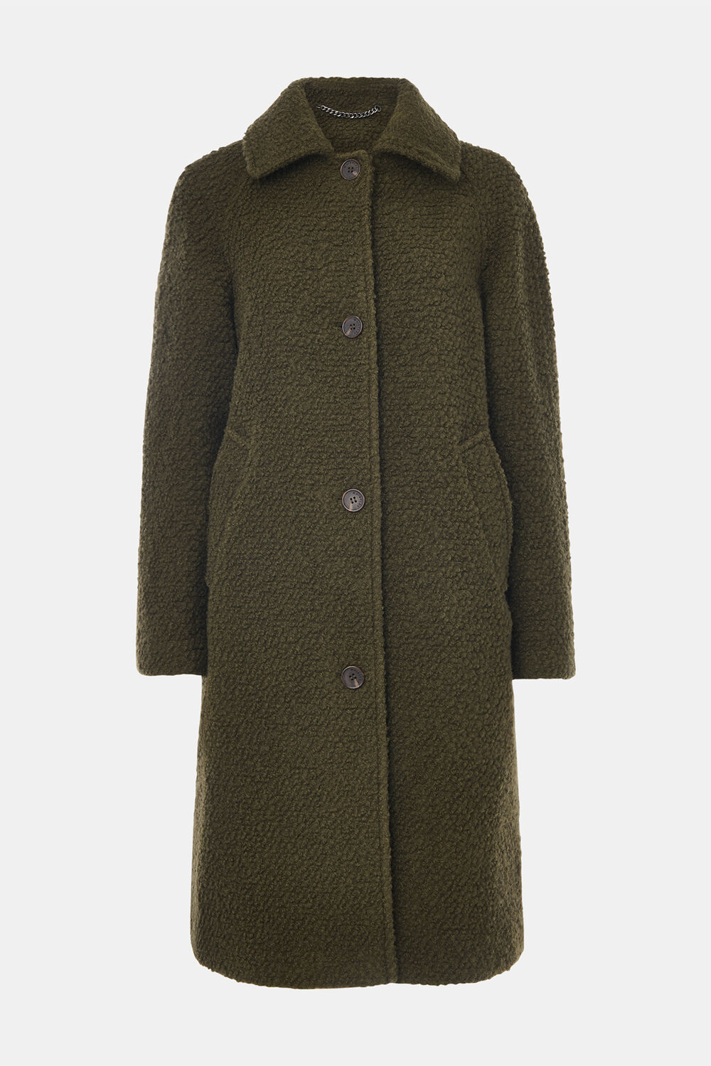Khaki Petite Romy Boucle Coat