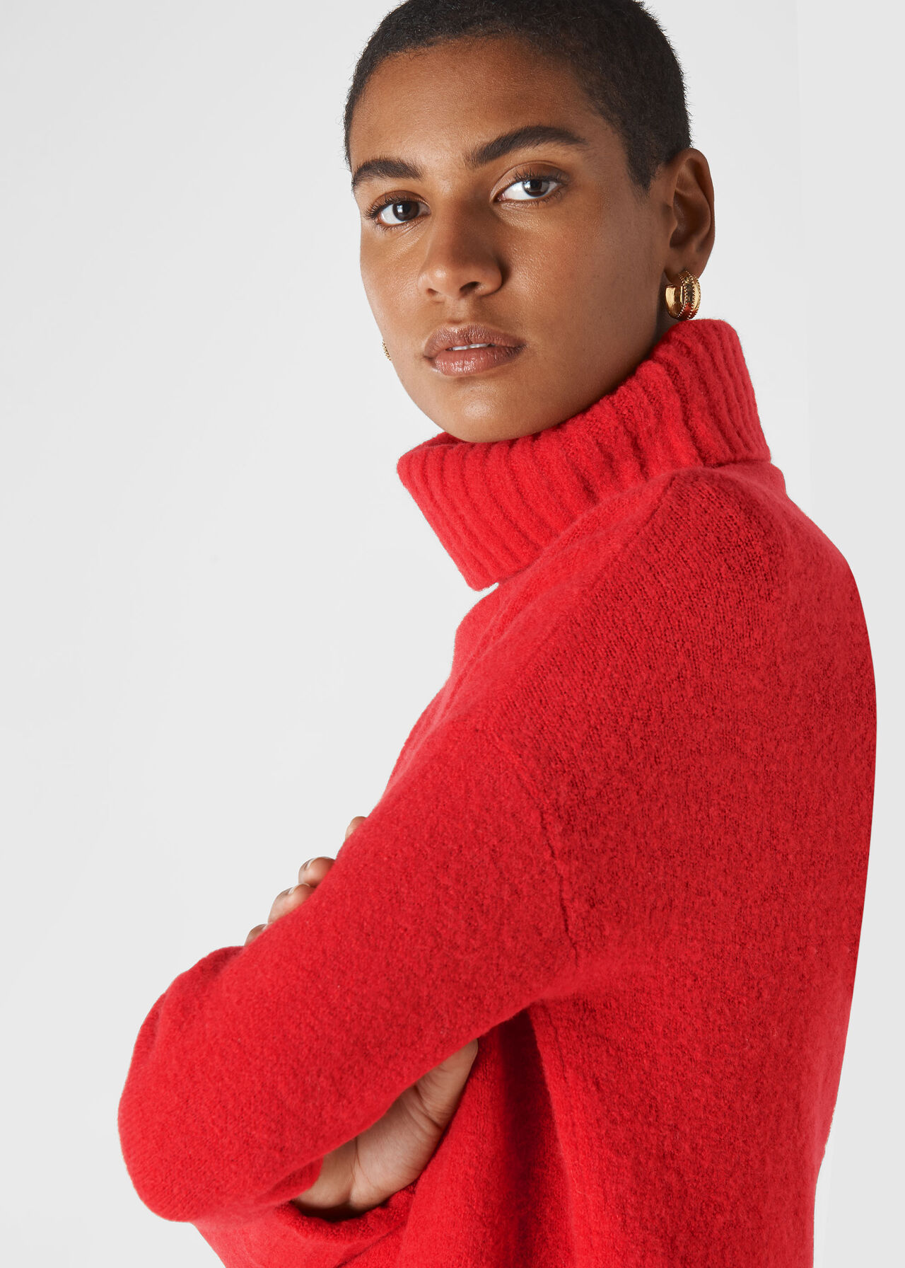 Red Oversized Roll Neck, WHISTLES
