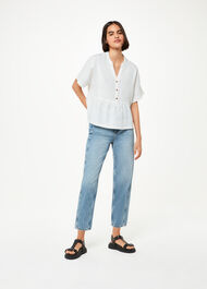 Hannah Linen Peplum Blouse