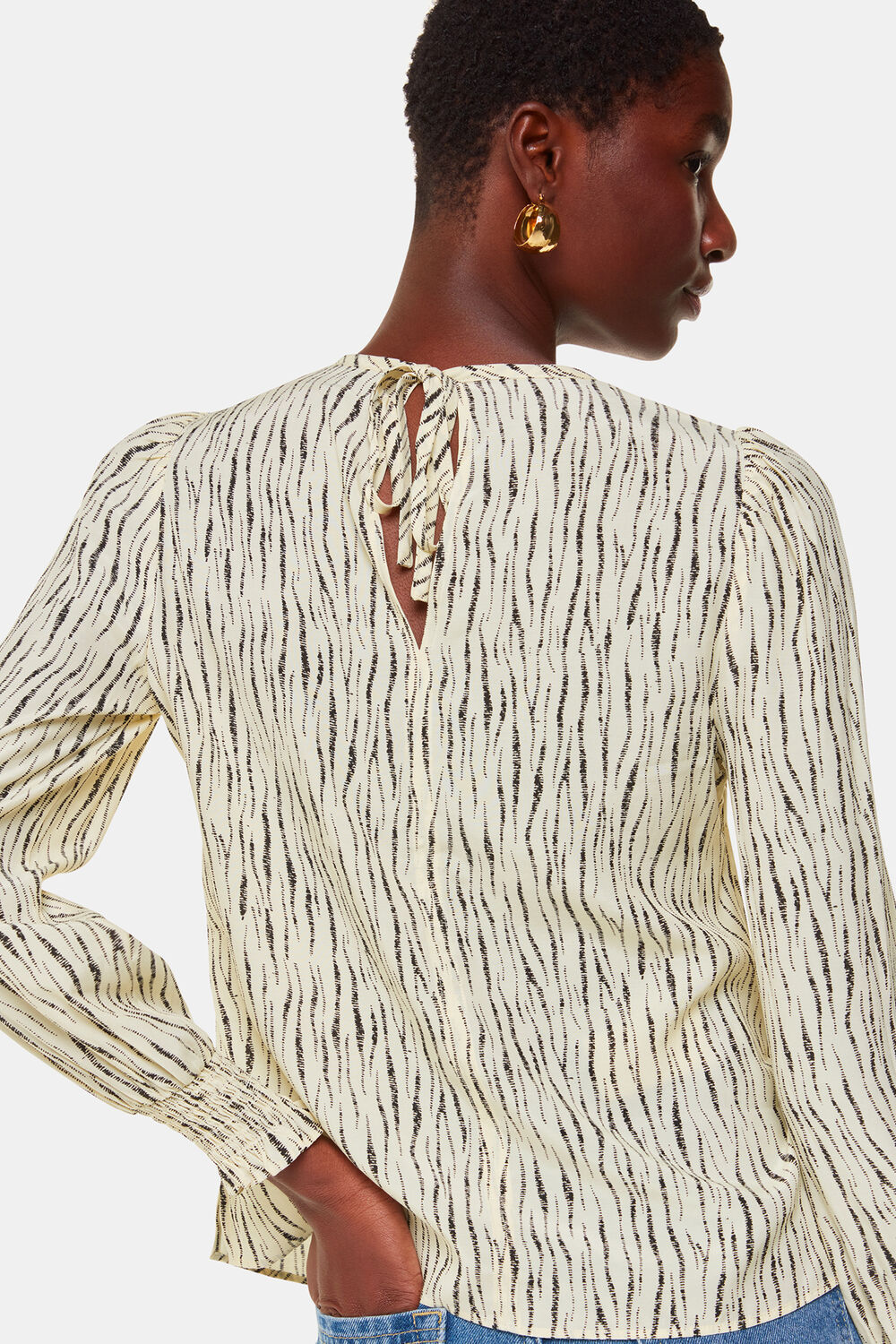 Shibori Stripe Detail Blouse