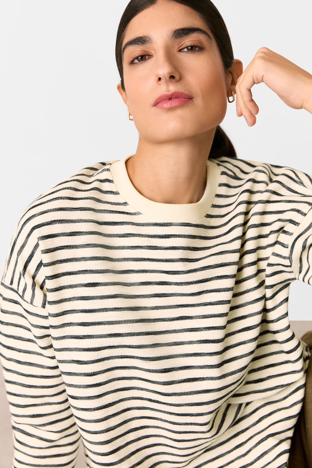 Textured Stripe Jersey Top