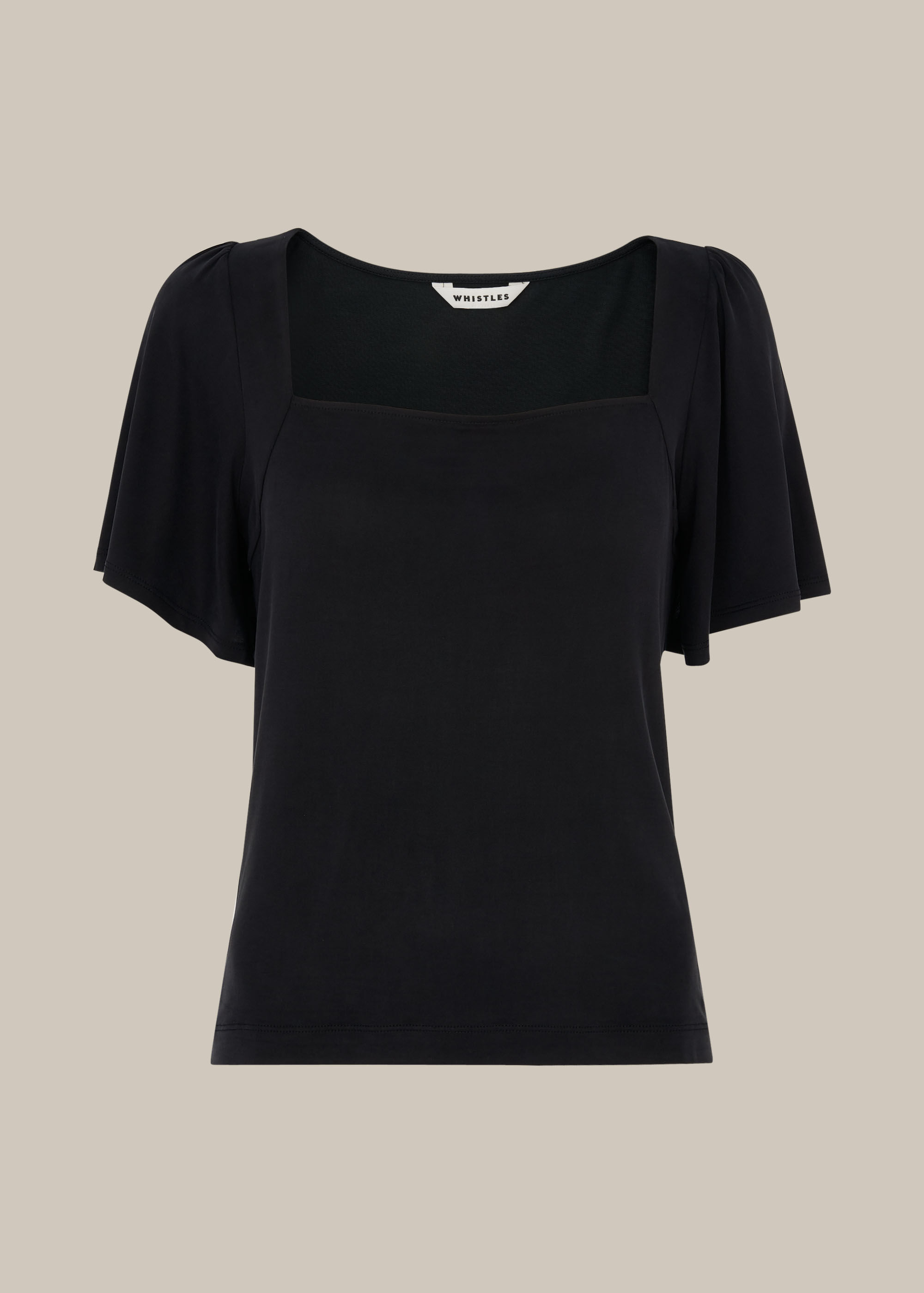Black Angel Sleeve Cupro Top WHISTLES