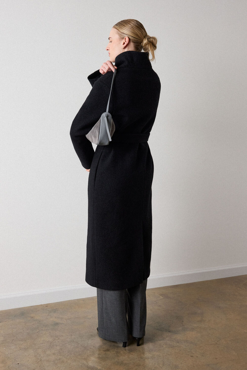 Petite Morgana Wool Funnel Wrap Coat