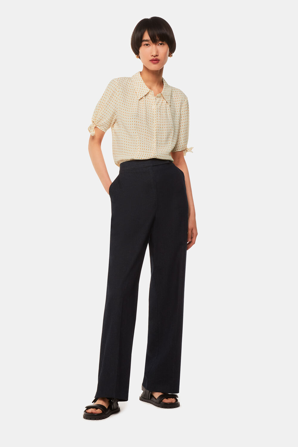 Oval Spot Tie Sleeve Shirt