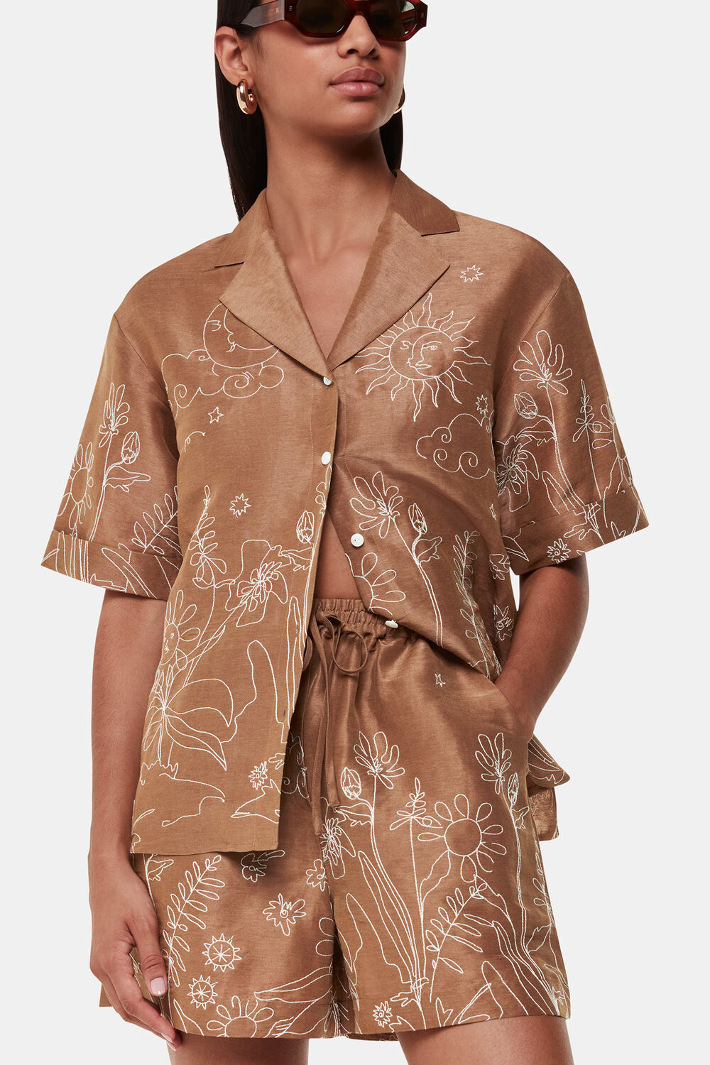 Embroidered Scribble Short