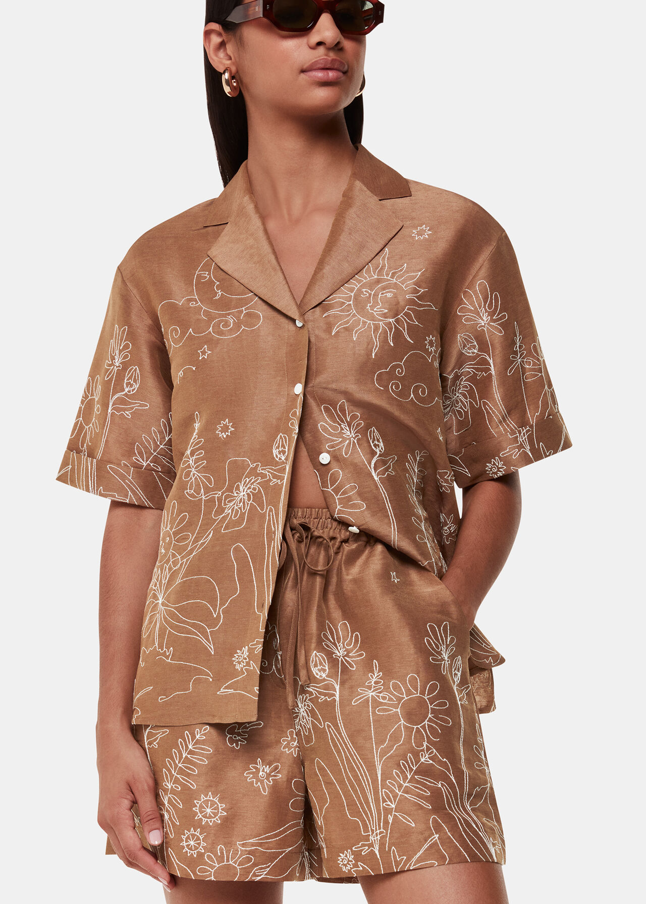 Embroidered Scribble Short