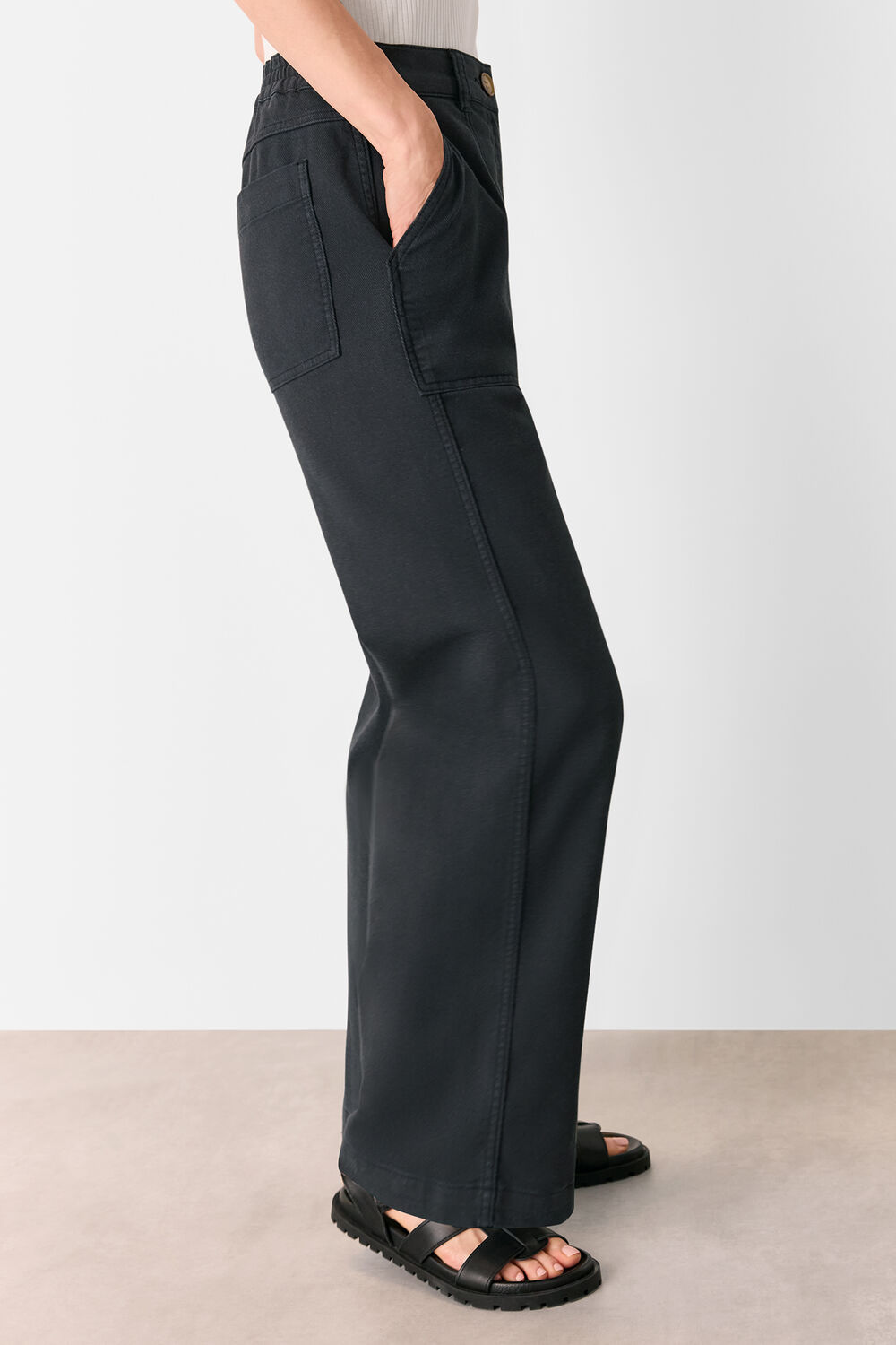 Cotton Wide Leg Trouser