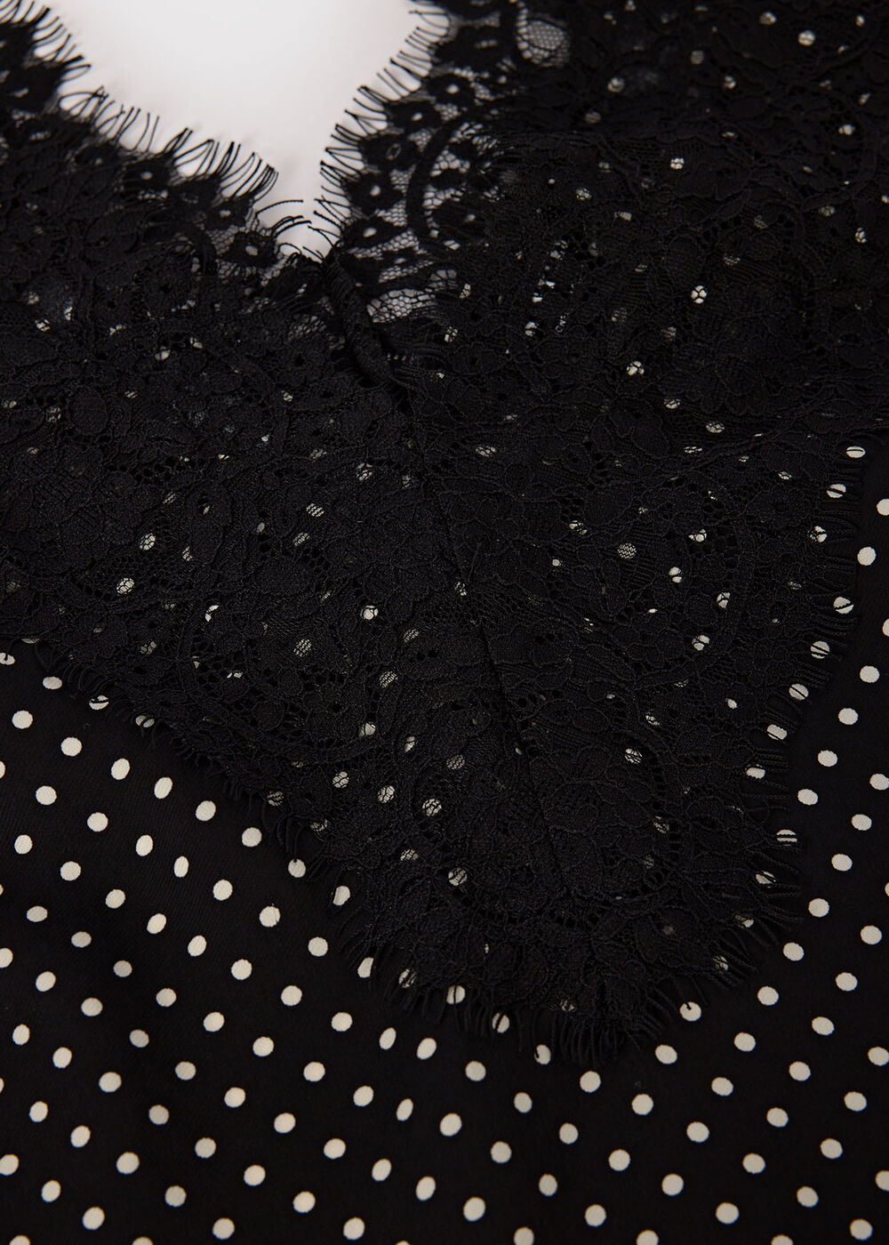 Mini Spot Lace Trim Top