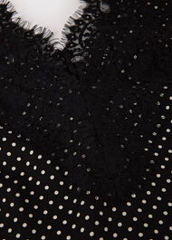 Mini Spot Lace Trim Top