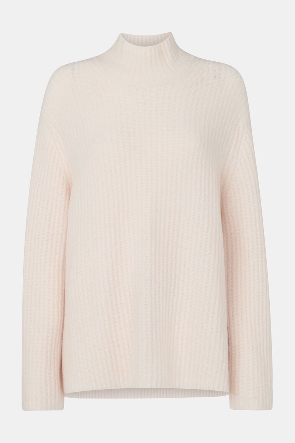 Wool Mix Rib Mock Neck