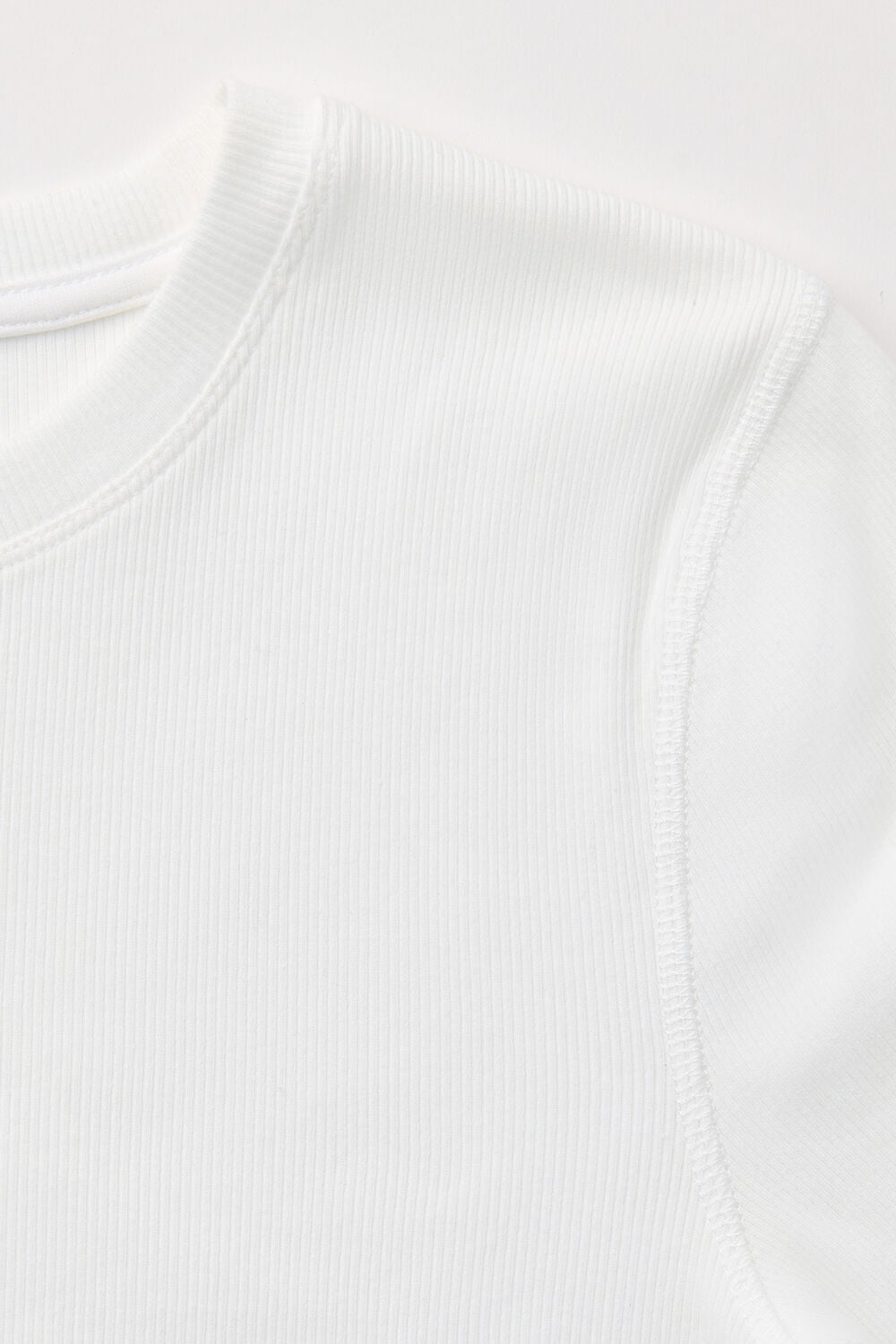 White Ultimate Rib Crew Neck T-Shirt
