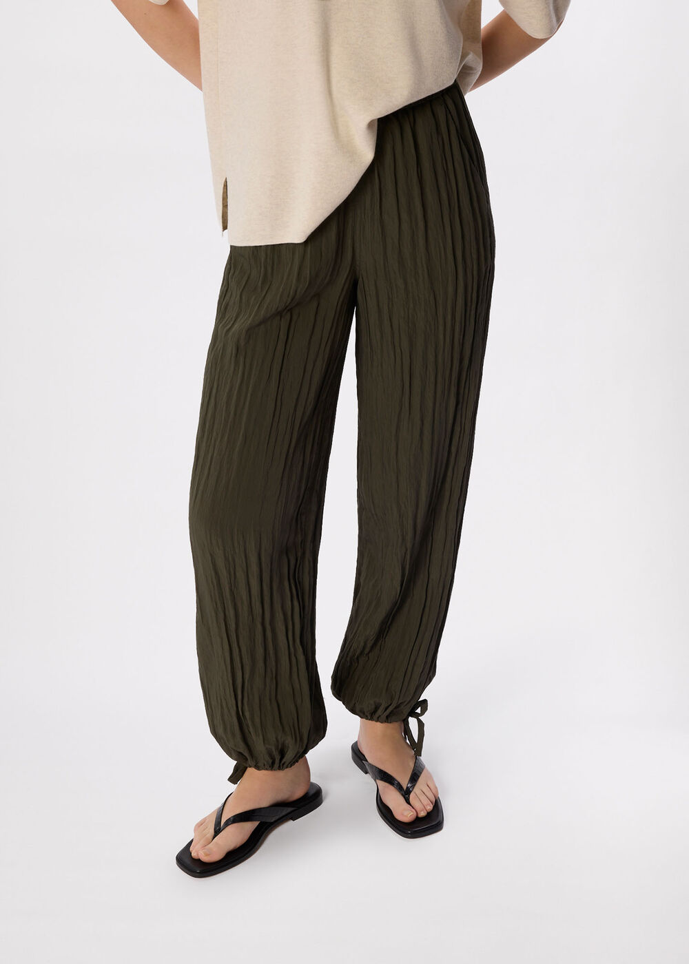 Relaxed Tie Hem Trouser