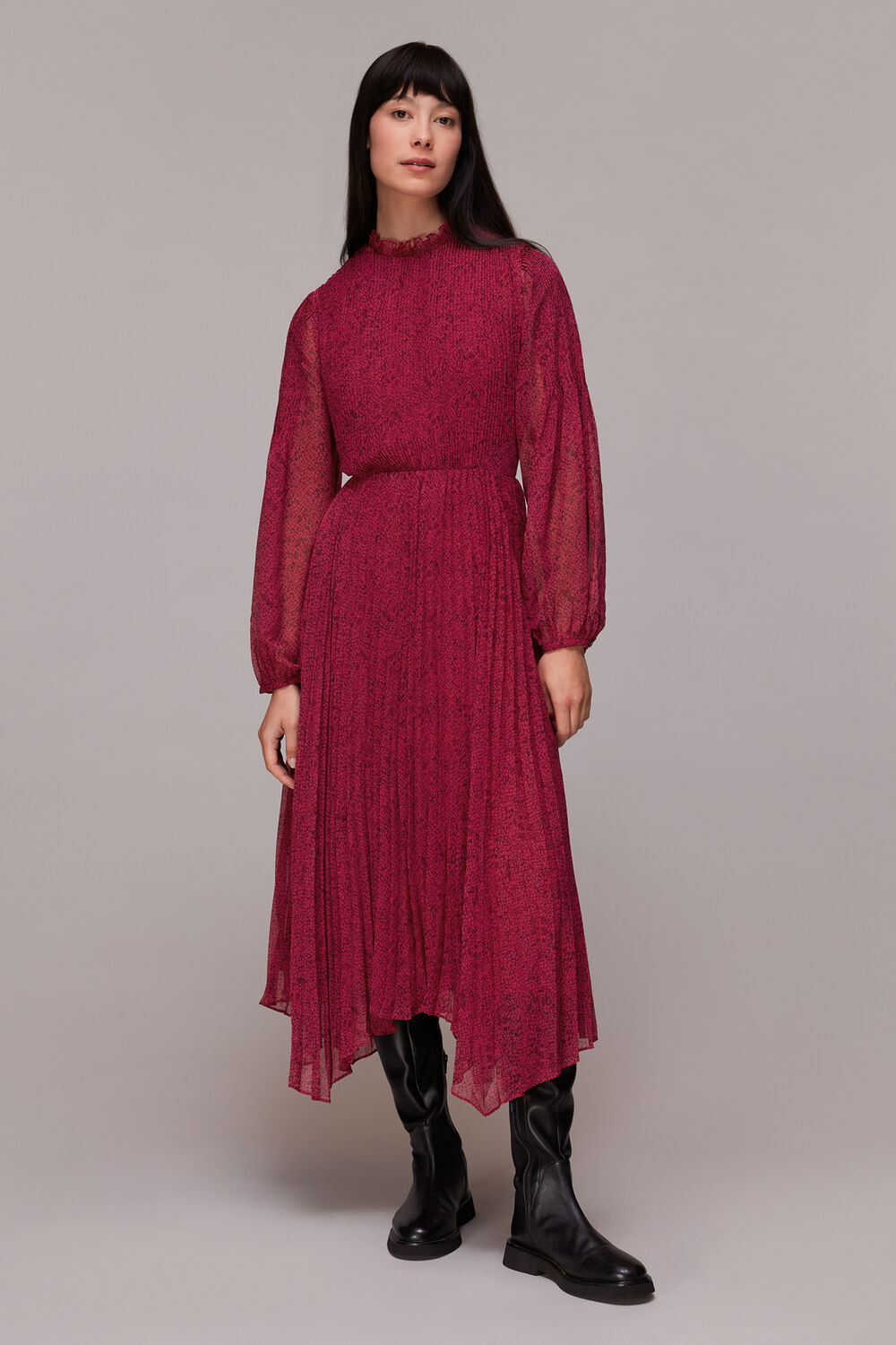 Abstract Snake Plisse Dress