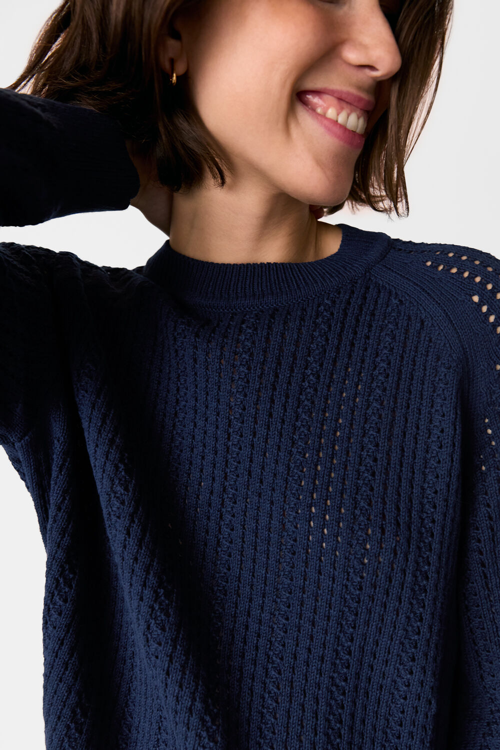 Pointelle Crew Neck Knit
