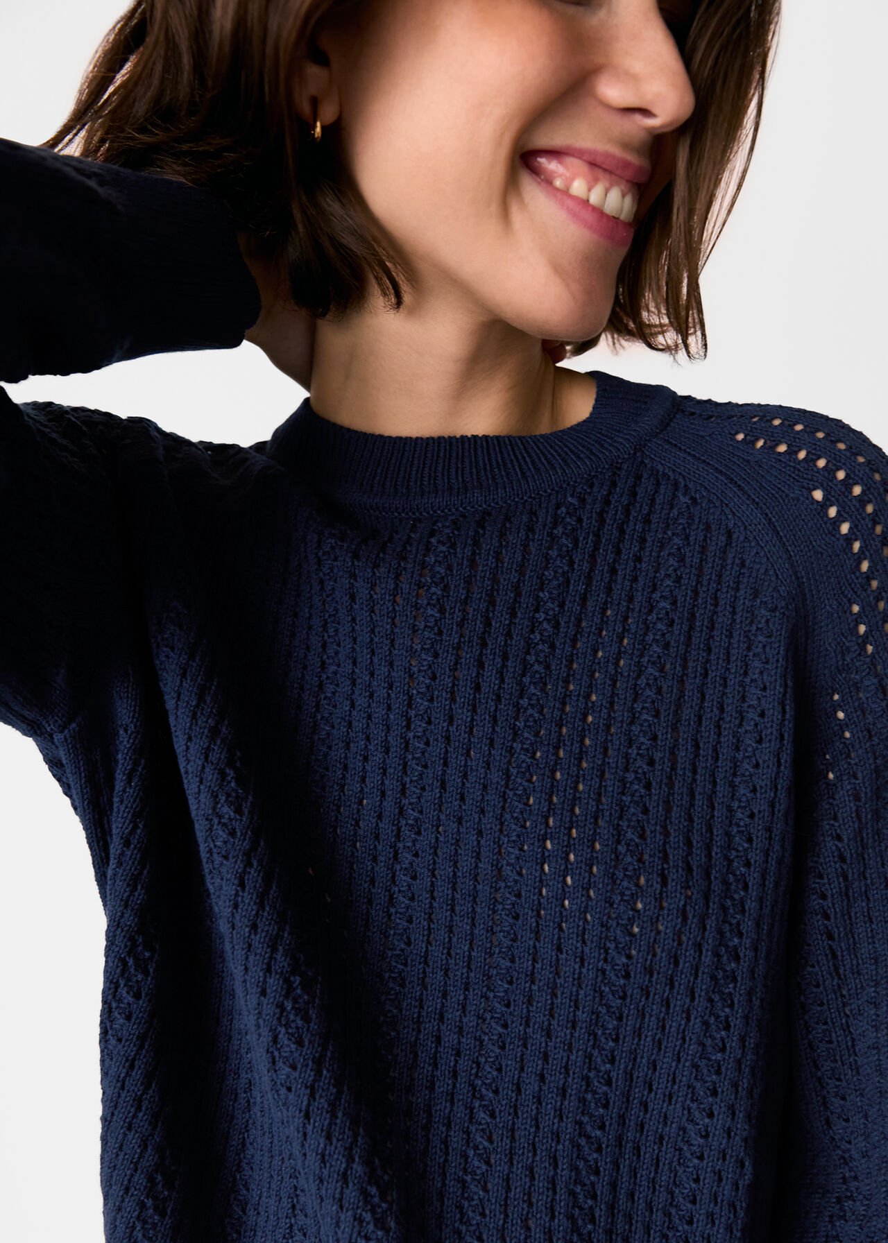Pointelle Crew Neck Knit