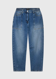 Petite Elasticated Waist Barrel Jean