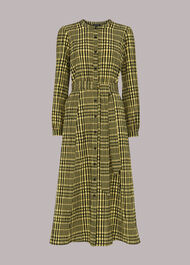 Nora Gingham Check Midi Dress