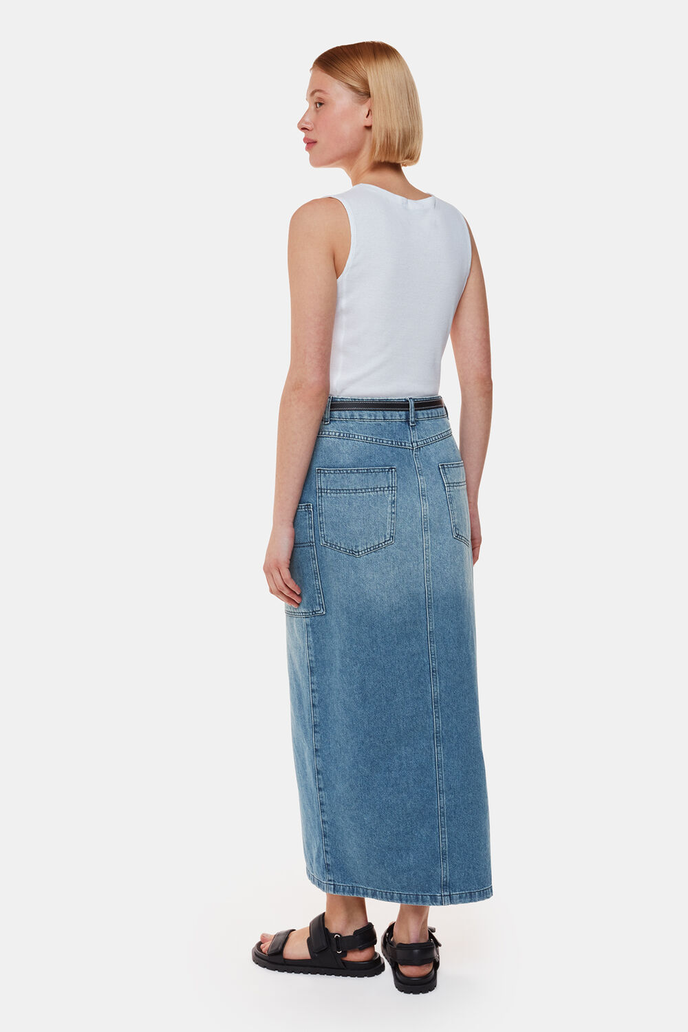 Cora Utility Denim Maxi Skirt