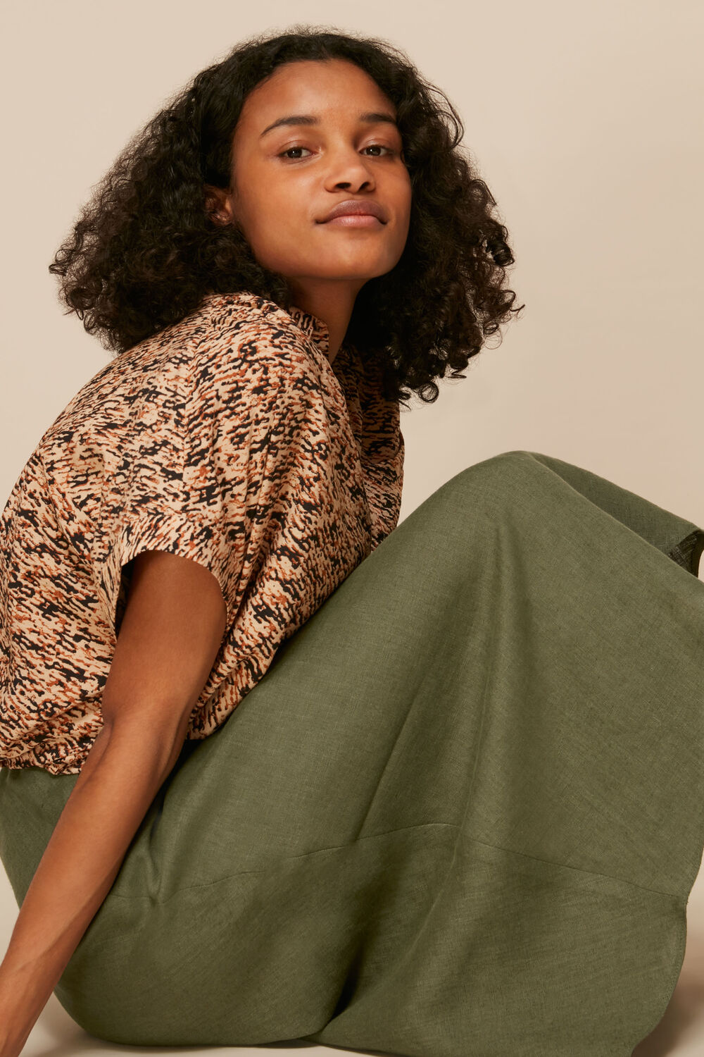 Linen Bias Cut Skirt