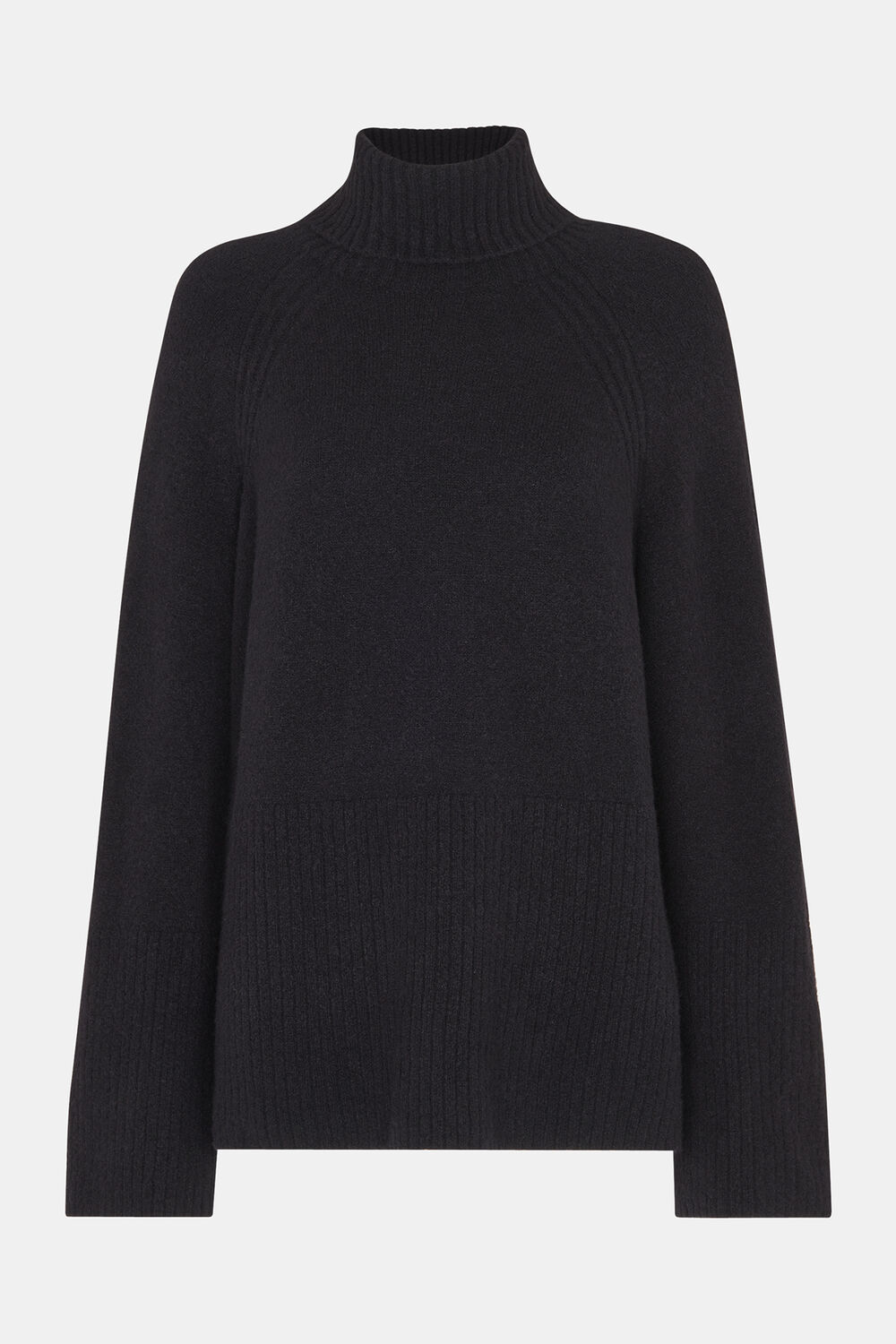 Textured Rib Detail Roll Neck