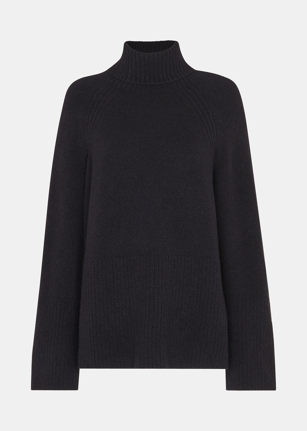 Shop the Black Ribbed Roll Neck Jumper at Whistles