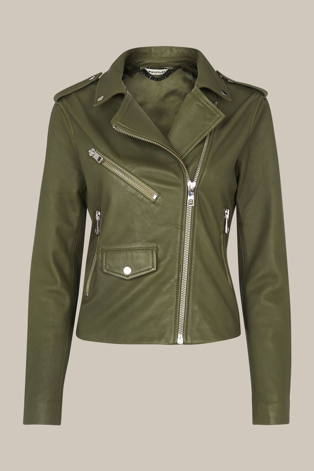 Agnes Pocket Leather Jacket