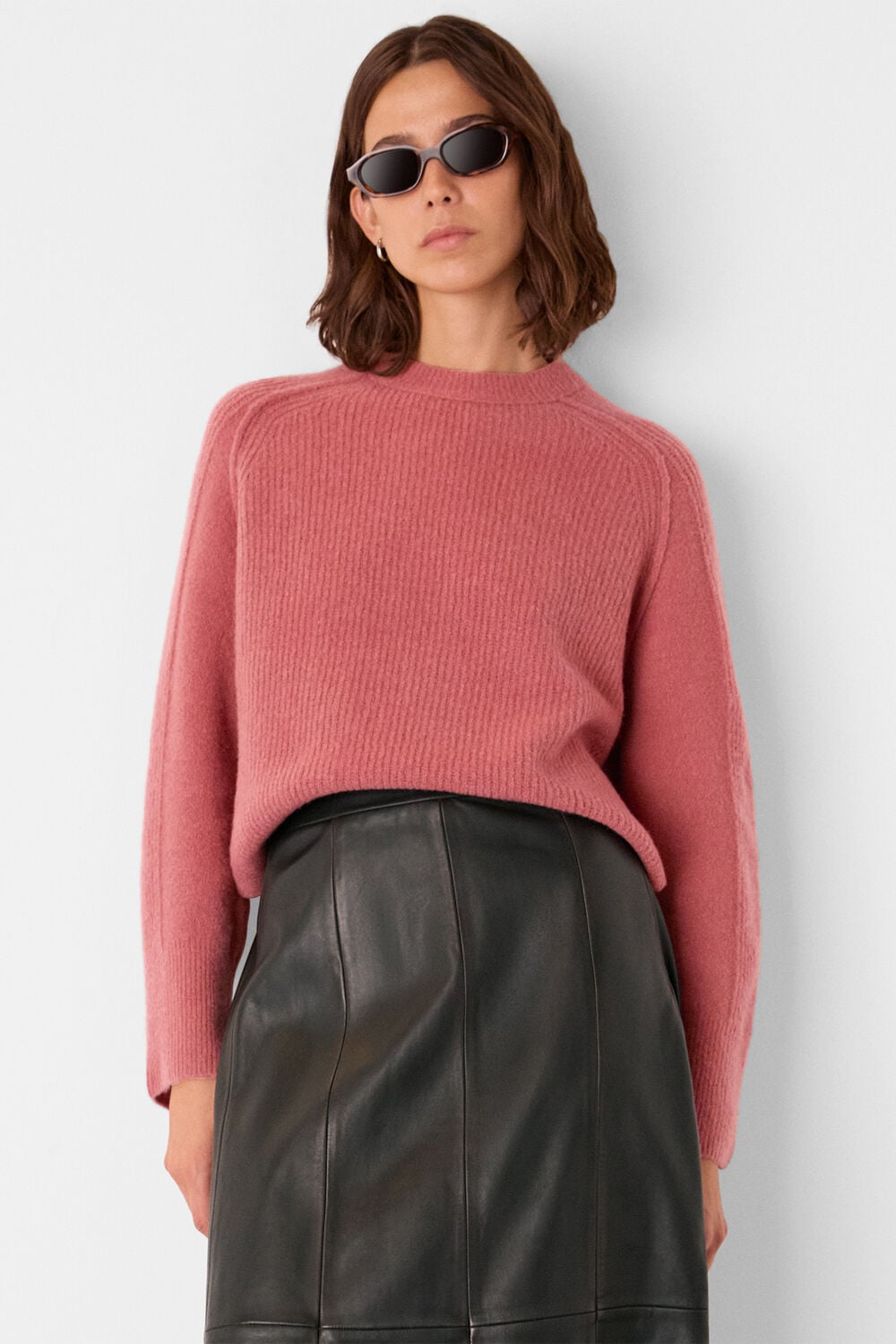 Rose Aria Wool Mix Crew Knit