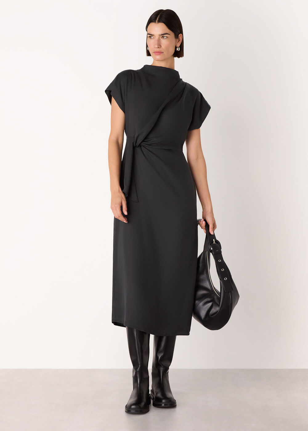 Twist Waist Midi Dress