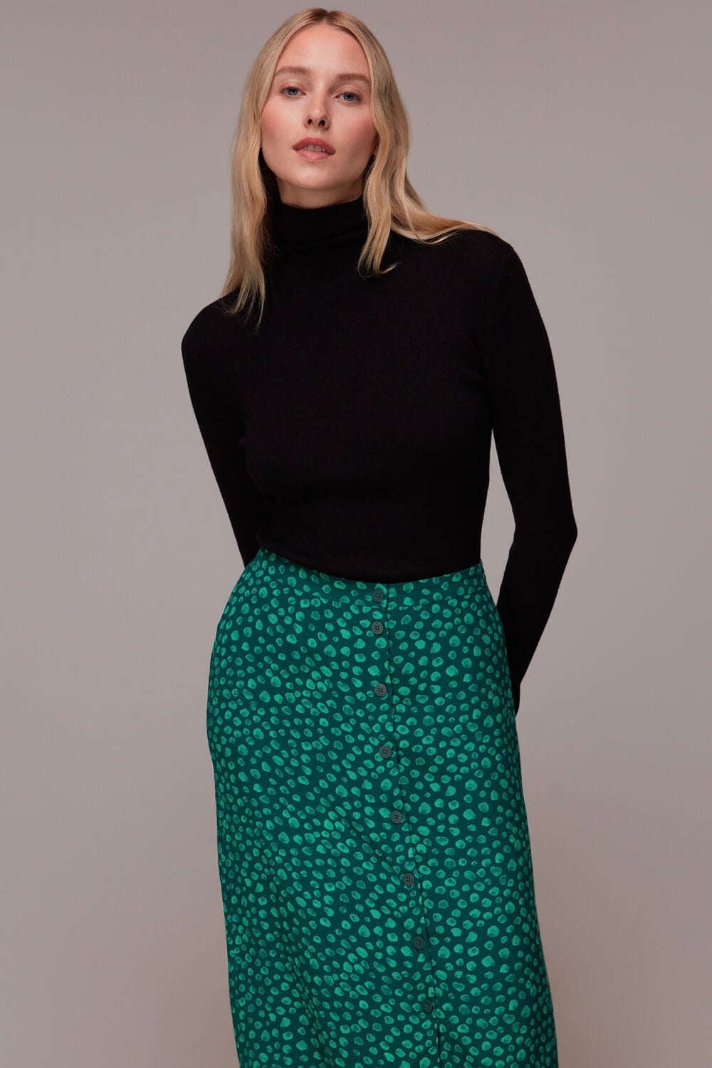 Lava Spot Button Through Skirt