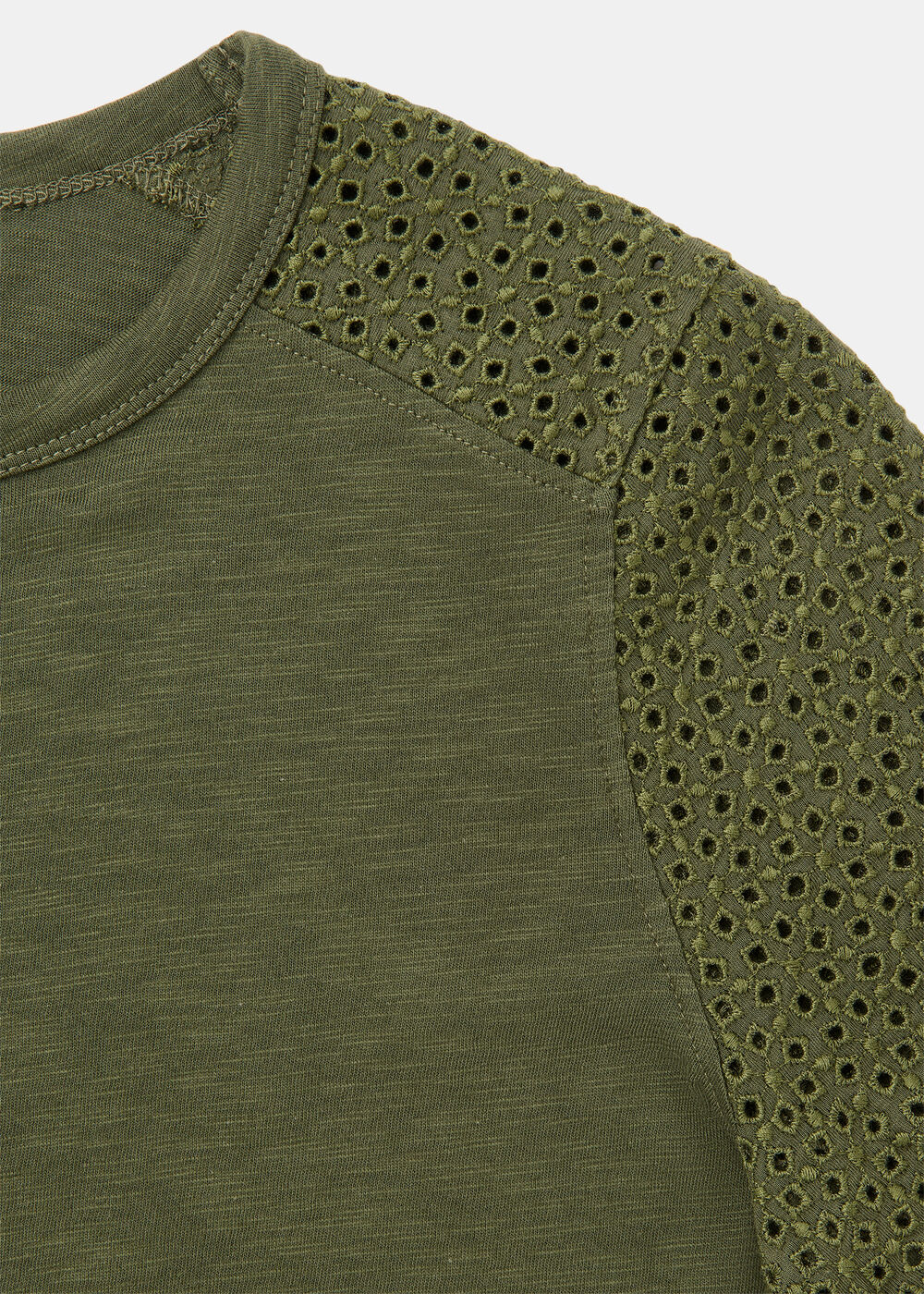 Broderie Sleeve Detail Tee