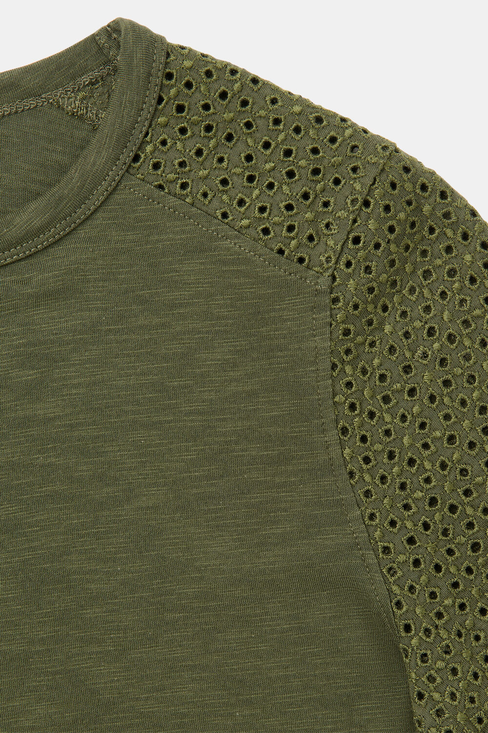Broderie Sleeve Detail Tee