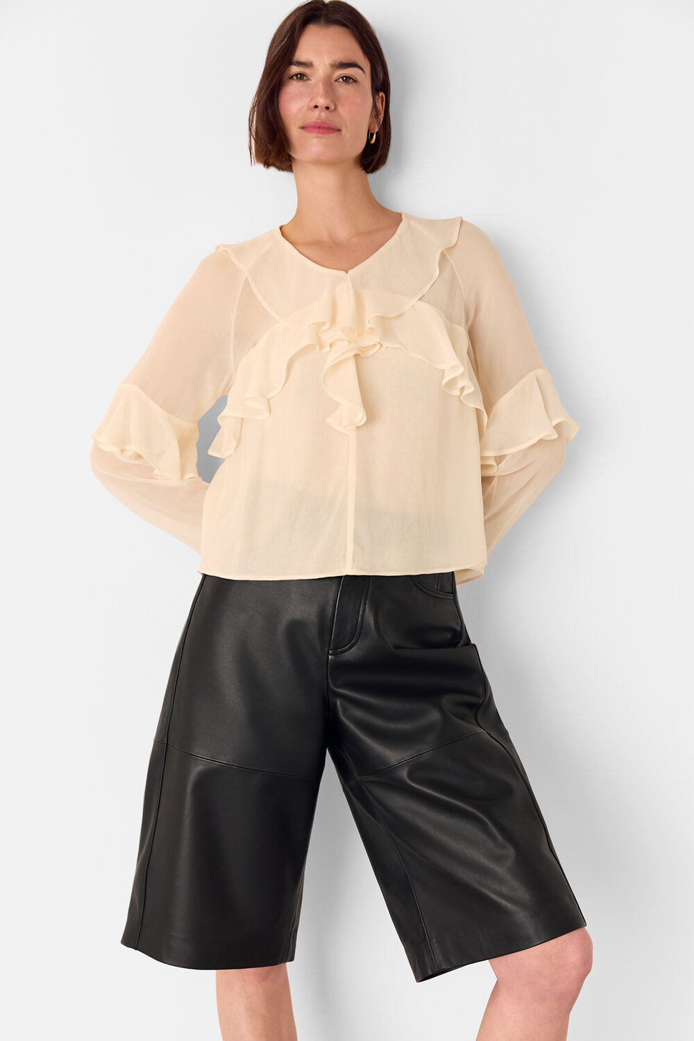 Ivory Ruffle Frill Blouse