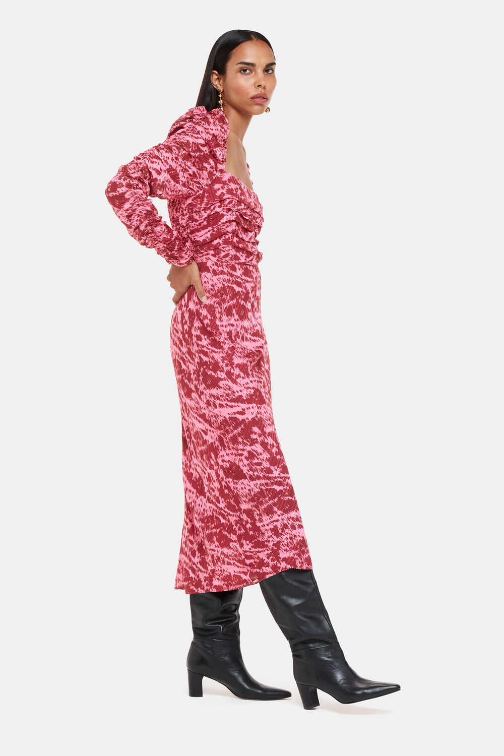 Jonie Sleek Texture Midi Dress