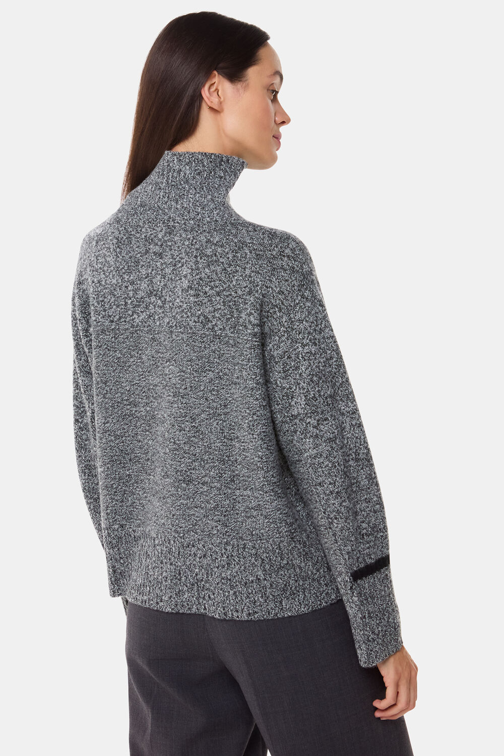 Wool Fleck Funnel Neck Knit