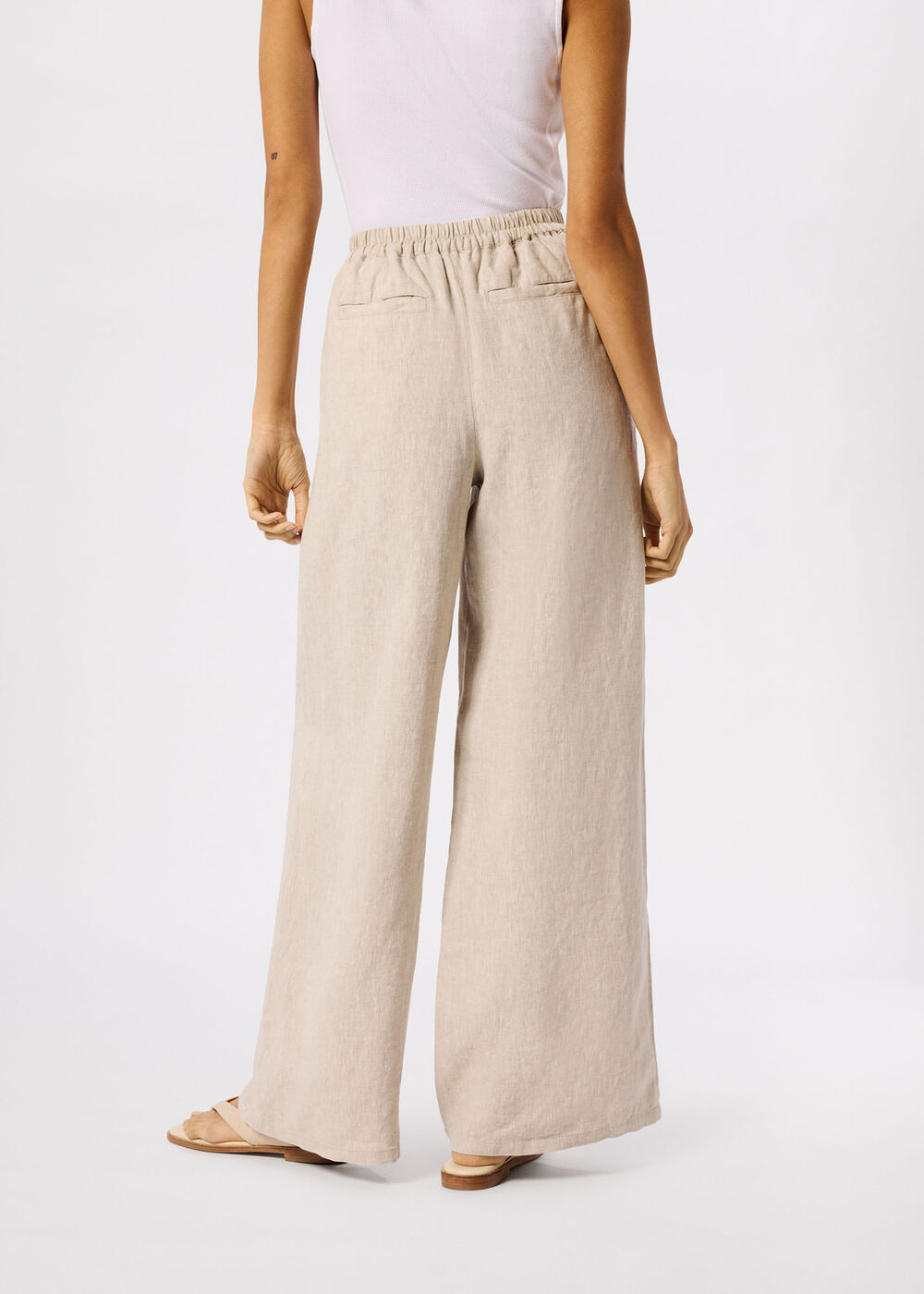 Wide Leg Linen Trouser