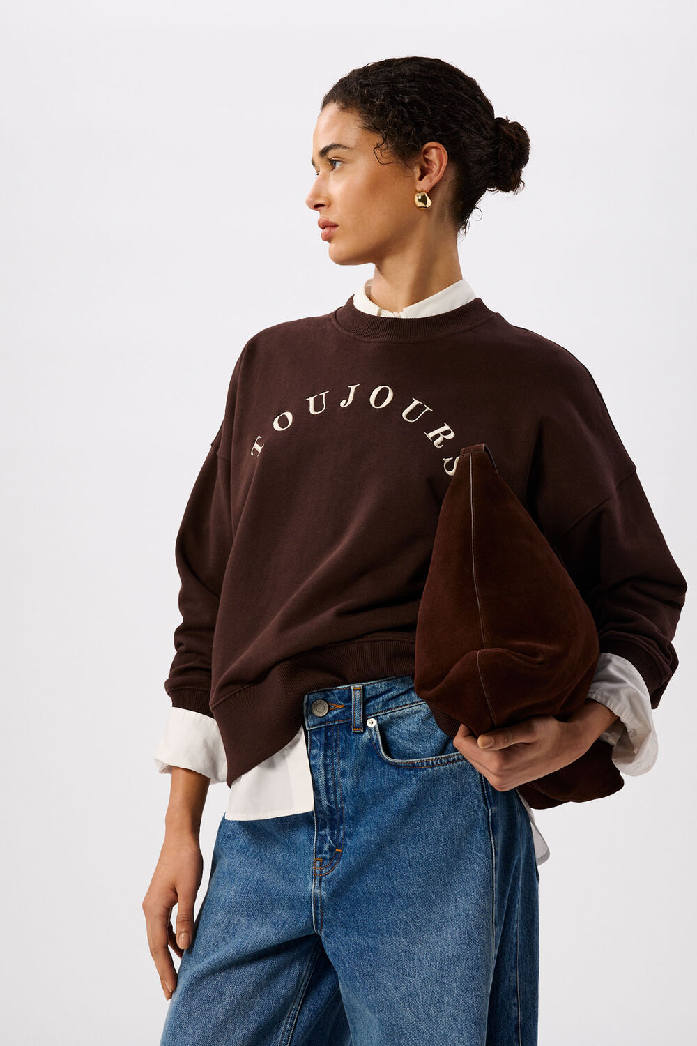 Chocolate Toujours Relaxed Cotton Sweat
