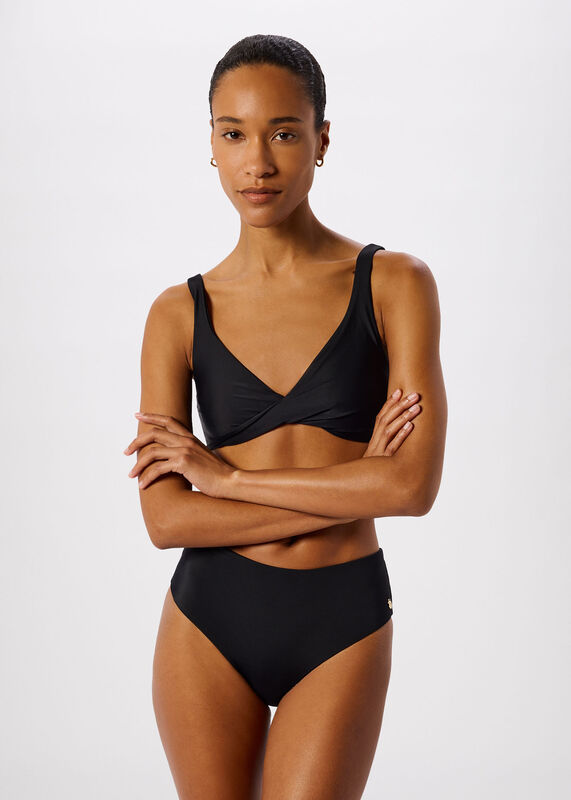 Black High Rise Bikini Bottom